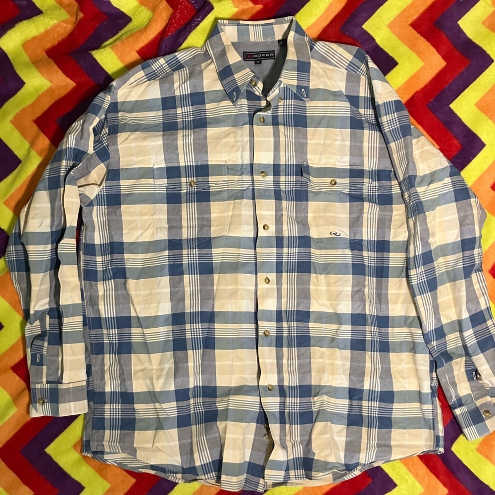 Roper Plaid button down shirt thick material